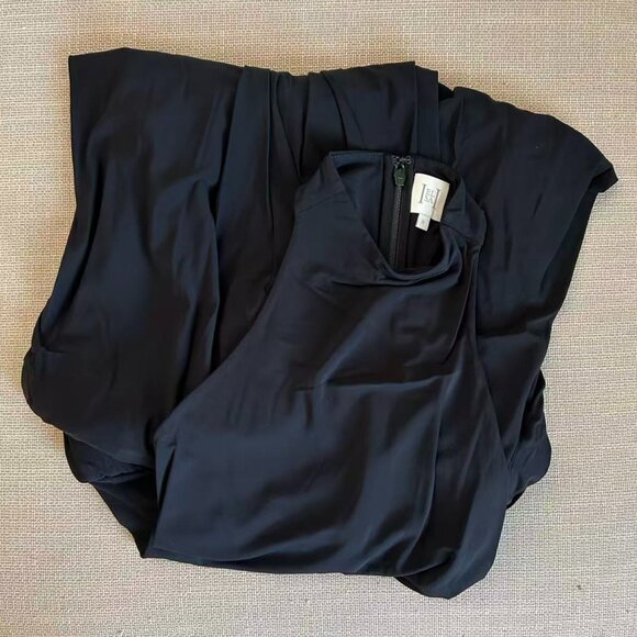 Helsa The Duchess Jersey Midi Dress Small Black Noir Knit Cocktail Party Event - Picture 6 of 10